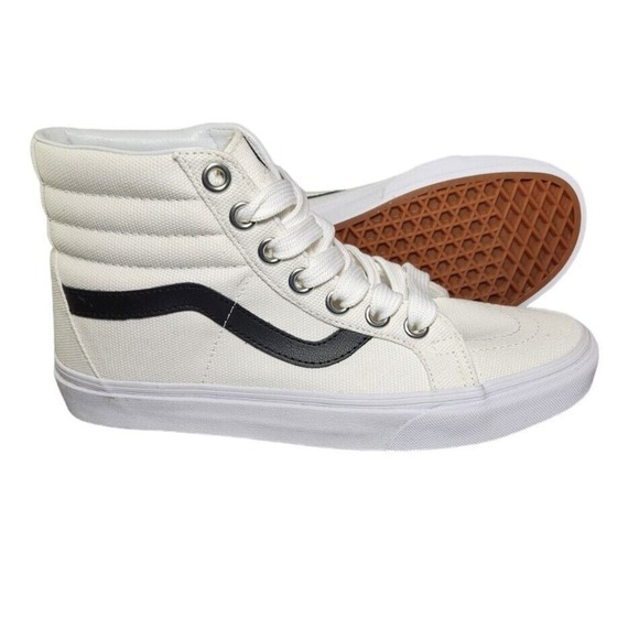 VANS SK8-Hi Reissue True White/Black Mens Size 8.5 Womens 10 Oversized Laces - Picture 1 of 5